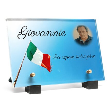 Plaque funéraire drapeau-italien 18 Plaquedeces.fr
