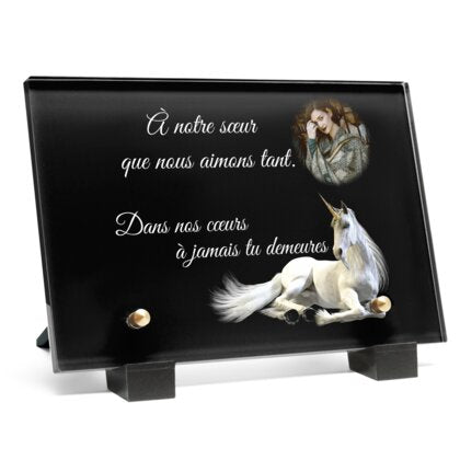 Plaque funéraire licorne-allonge 8 Plaquedeces.fr
