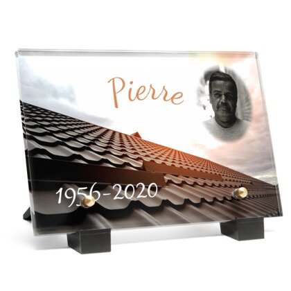 Plaque funéraire toit-couvreur 1 Plaquedeces.fr
