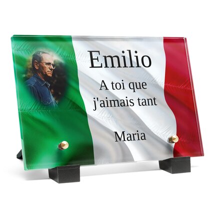 Plaque funéraire drapeau-italie 26 Plaquedeces.fr
