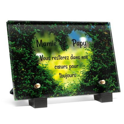 Plaque funéraire coeur-jardin 16 Plaquedeces.fr
