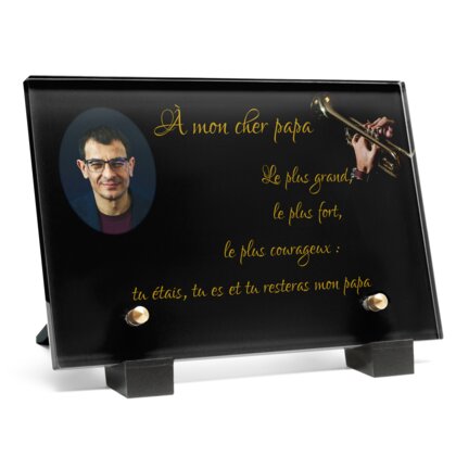 Plaque funéraire trompettiste 25 Plaquedeces.fr
