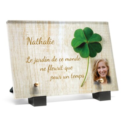 Plaque funéraire plaque-funeraire-trefle 27 Plaquedeces.fr
