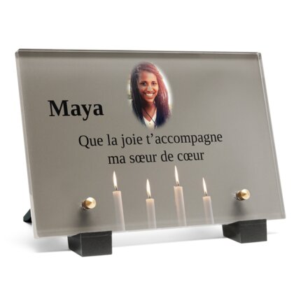 Plaque funéraire bougies-minimalistes 25 Plaquedeces.fr
