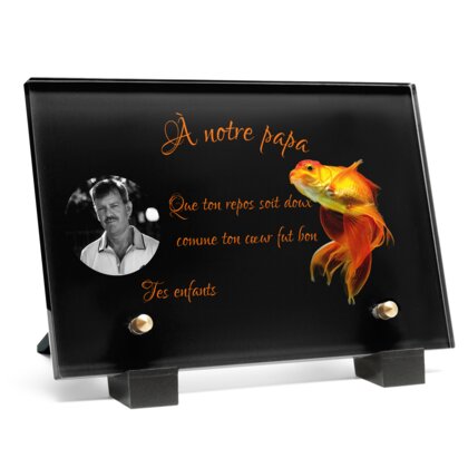 Plaque funéraire poisson-dore 25 Plaquedeces.fr
