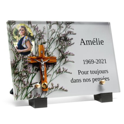 Plaque funéraire croix-aux-fleurs 28 Plaquedeces.fr
