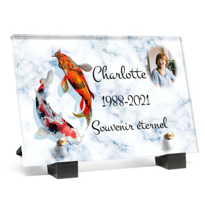 Plaque funéraire poissons-japonais 8 Plaquedeces.fr
