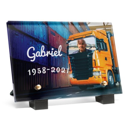 Plaque funéraire camion-conteneur 17 Plaquedeces.fr
