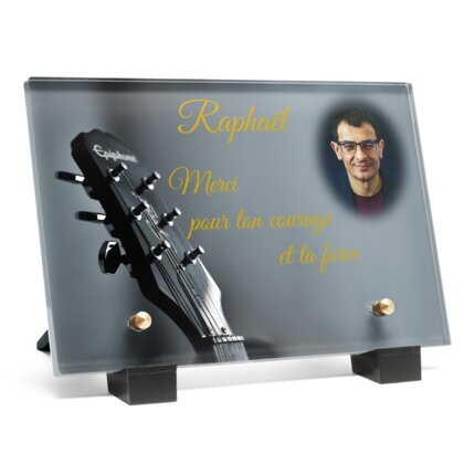 Plaque funéraire guitariste 18 Plaquedeces.fr
