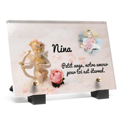 Plaque funéraire ange-bebe-arc 21 Plaquedeces.fr

