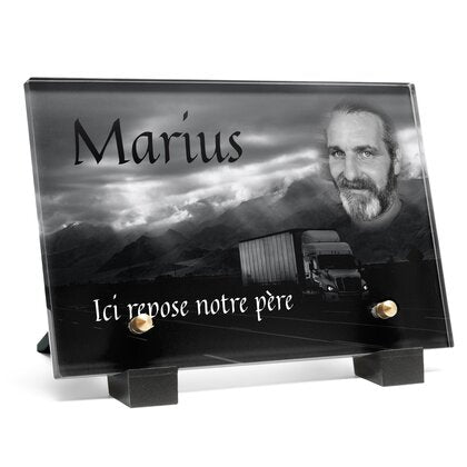 Plaque funéraire camion-de-routier 9 Plaquedeces.fr
