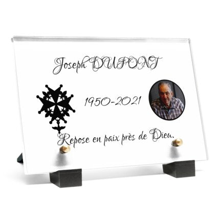 Plaque funéraire protestant-croix-huguenote 6 Plaquedeces.fr
