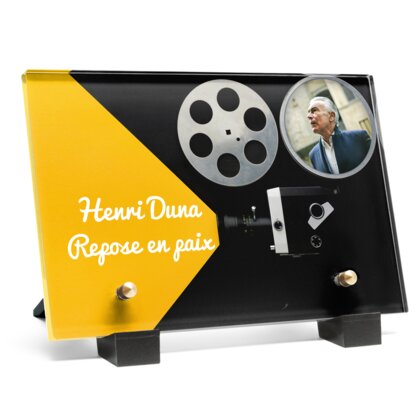 Plaque funéraire cinema-projecteur 4 Plaquedeces.fr
