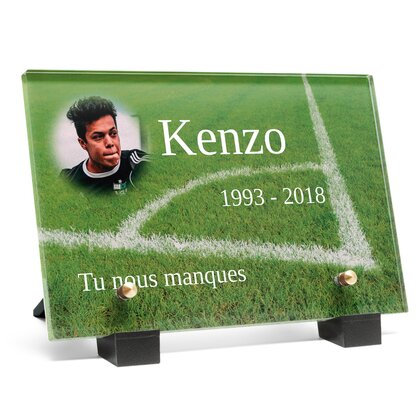 Plaque funéraire football-corner 28 Plaquedeces.fr
