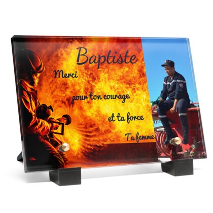 Plaque funéraire flammes-et-pompier 13 Plaquedeces.fr
