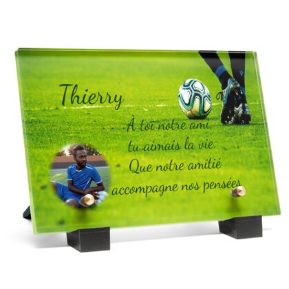 Plaque funéraire footballeur 26 Plaquedeces.fr
