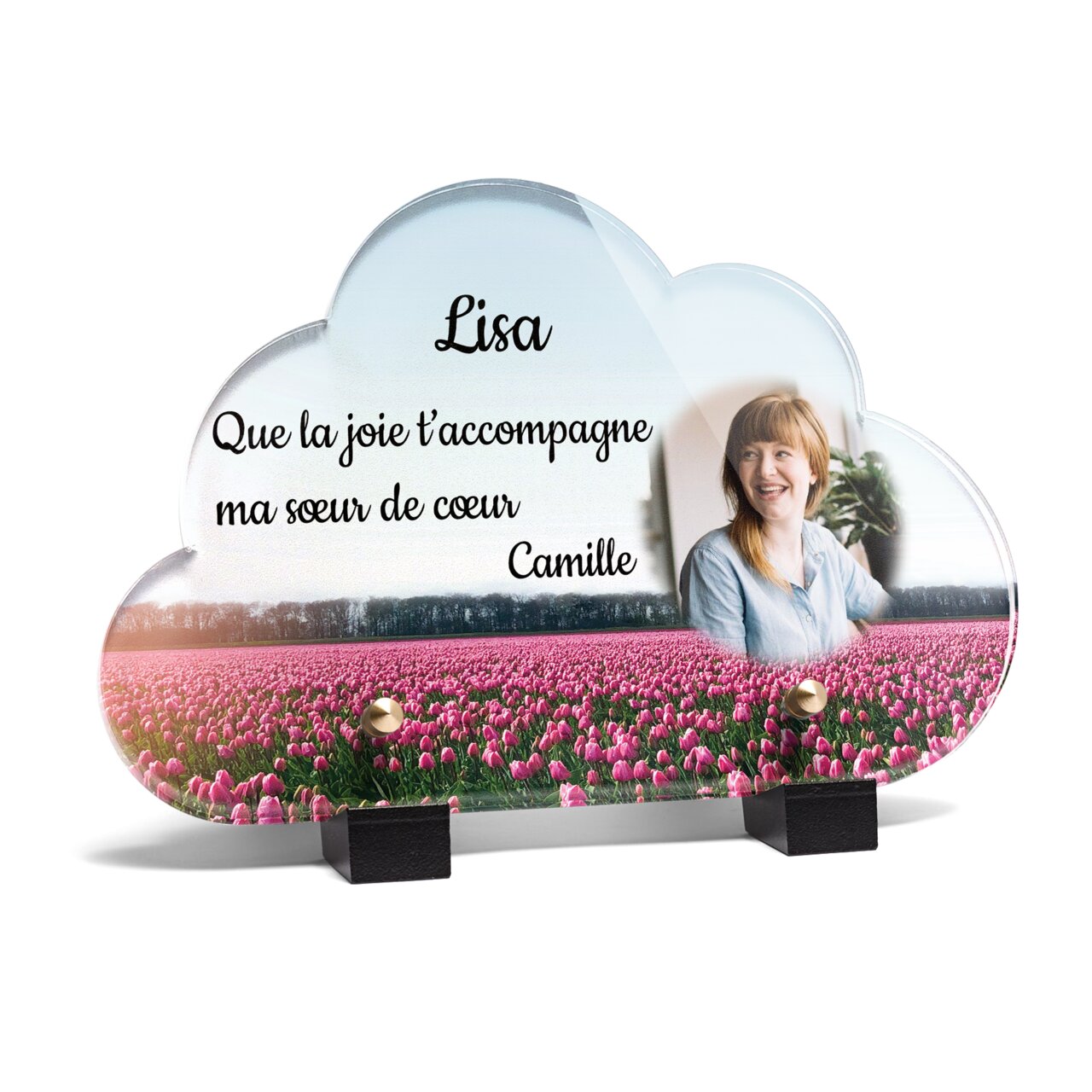 Plaque funéraire champ-de-tulipes-forme-nuage 6 Plaquedeces.fr
