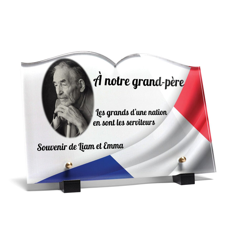 Plaque funéraire ancien-combatant-forme-livre 16 Plaquedeces.fr
