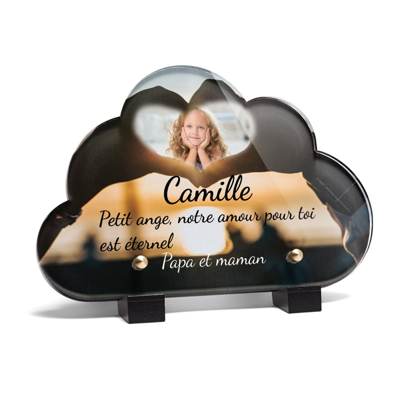 Plaque funéraire coucher-de-soleil-forme-nuage 17 Plaquedeces.fr
