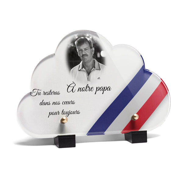Plaque funéraire bandeau-bleu-blanc-rouge-forme-nuage 3 Plaquedeces.fr
