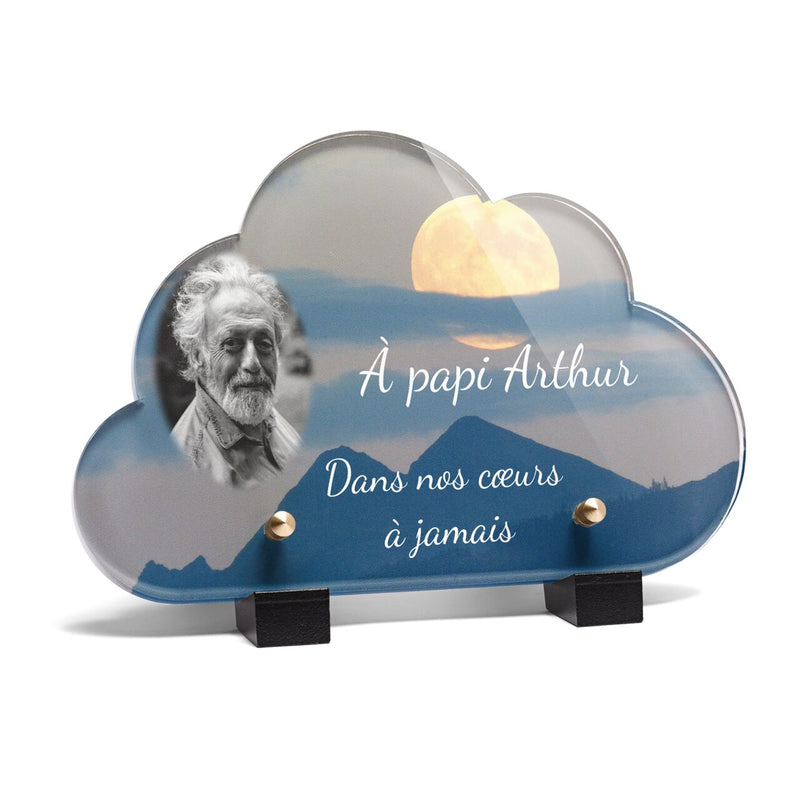 Plaque funéraire montagne-forme-nuage 20 Plaquedeces.fr
