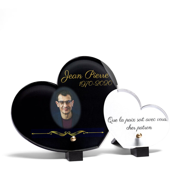 Plaque funéraire demi-cadre-forme-double-coeur 6 Plaquedeces.fr
