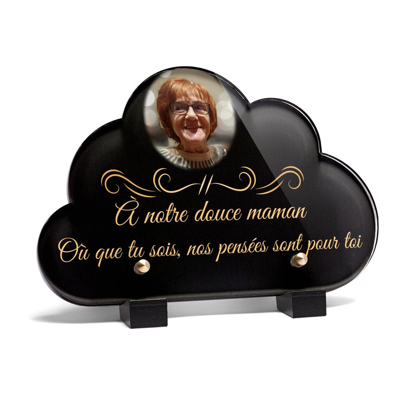Plaque funéraire demi-cadre-forme-nuage 2 Plaquedeces.fr
