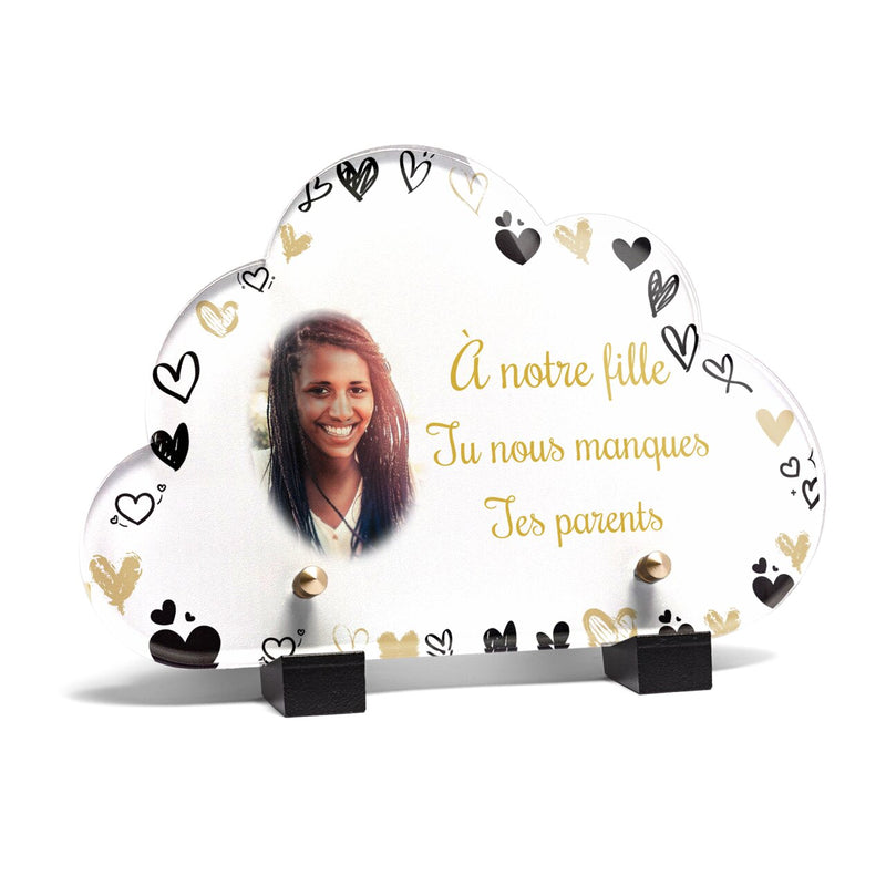 Plaque funéraire cadre-coeurs-forme-nuage 4 Plaquedeces.fr
