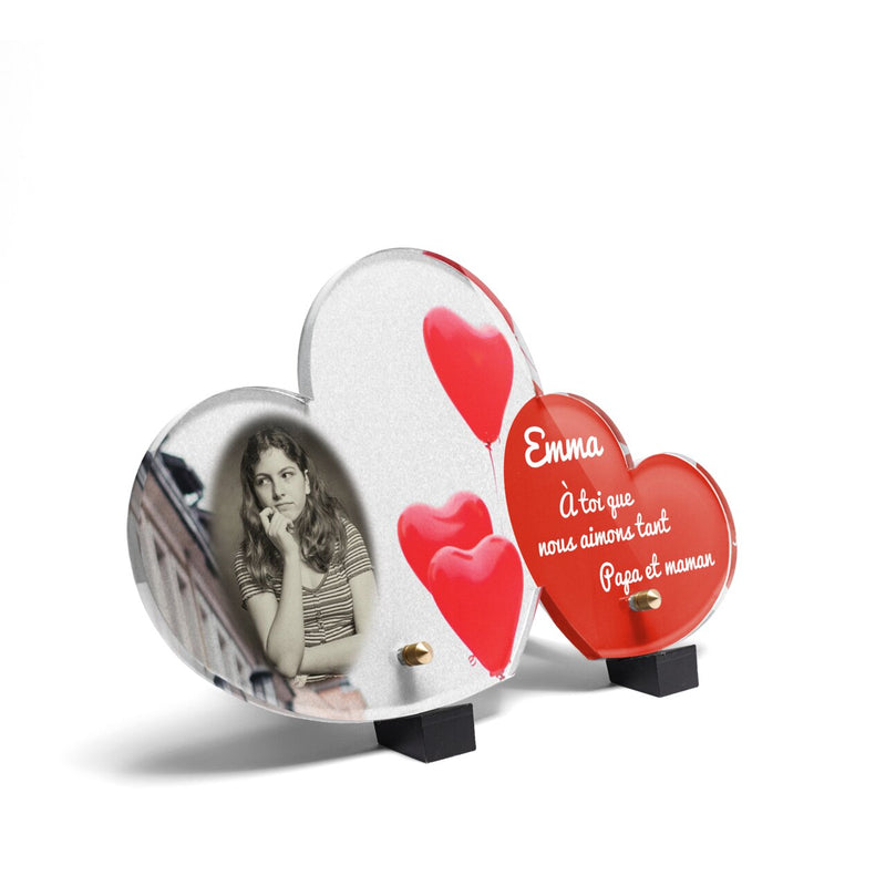 Plaque funéraire ballons-coeurs-forme-double-coeur 18 Plaquedeces.fr