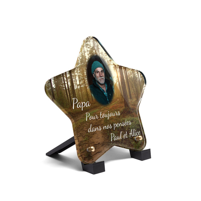 Plaque funéraire foret-forme-etoile 27 Plaquedeces.fr
