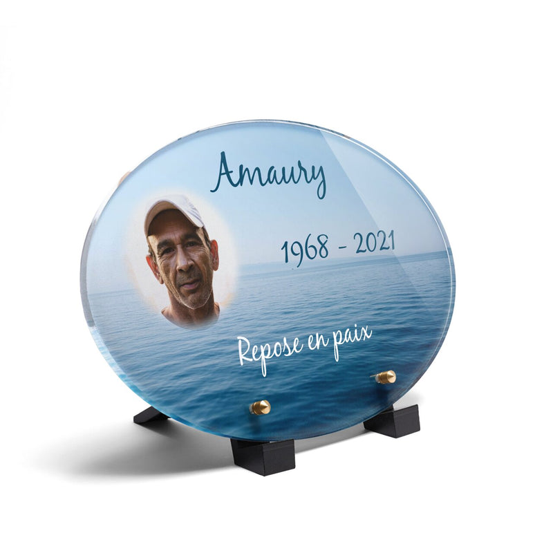 Plaque funéraire horizon-ocean-forme-ovale 4 Plaquedeces.fr