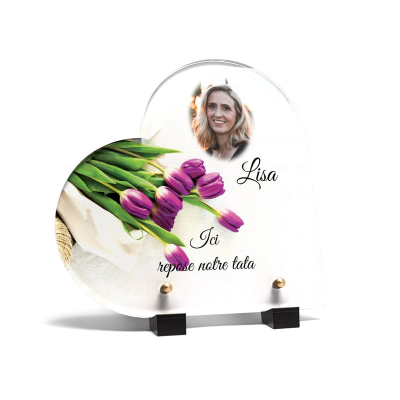 Plaque funéraire bouquet-garni-forme-coeur 3 Plaquedeces.fr
