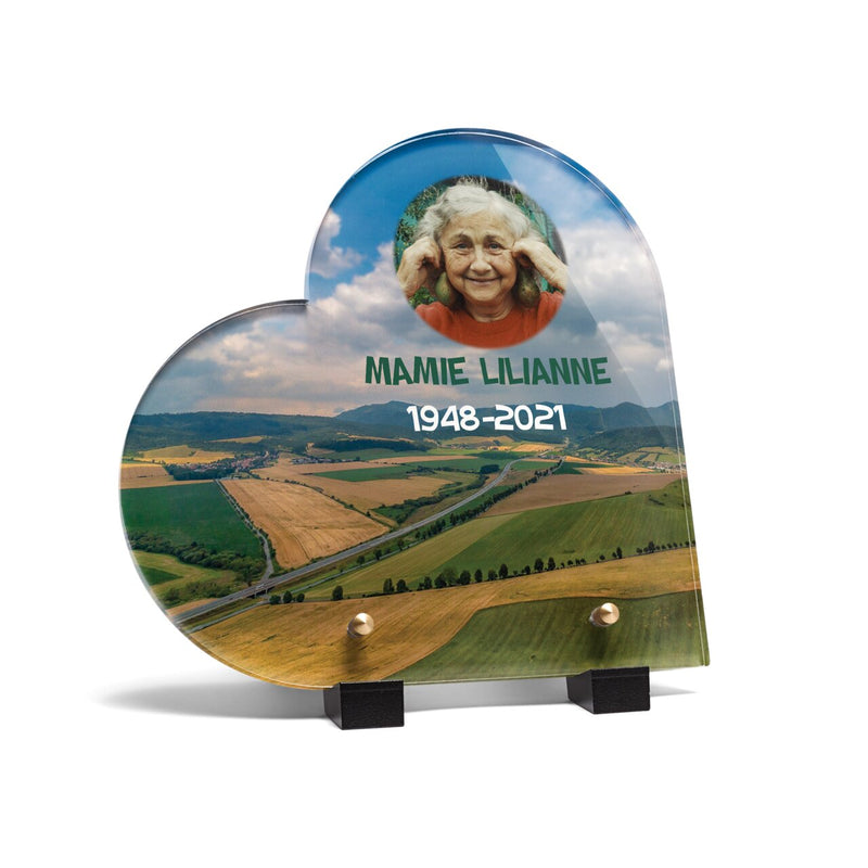 Plaque funéraire champs-vus-du-ciel-forme-coeur 9 Plaquedeces.fr
