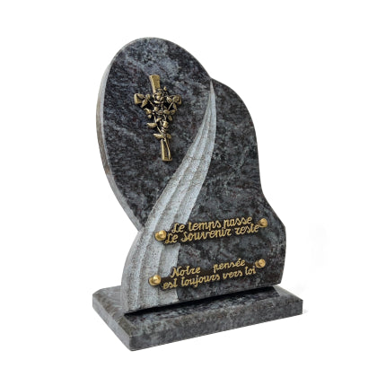 Plaque funéraire vague-eleguante-sur-socle 18 Plaquedeces.fr
