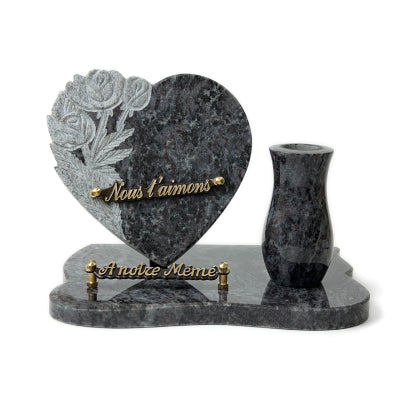 Plaque funéraire coeur-fleurs-taillees-avec-vase 9 Plaquedeces.fr
