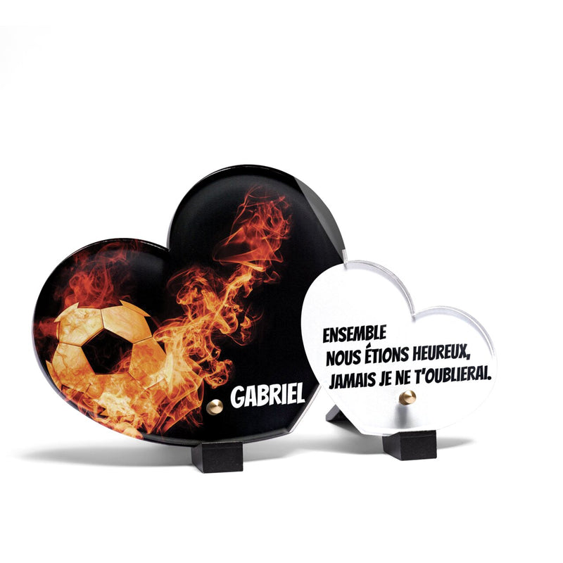 Plaque funéraire ballon-de-football-forme-double-coeur 5 Plaquedeces.fr
