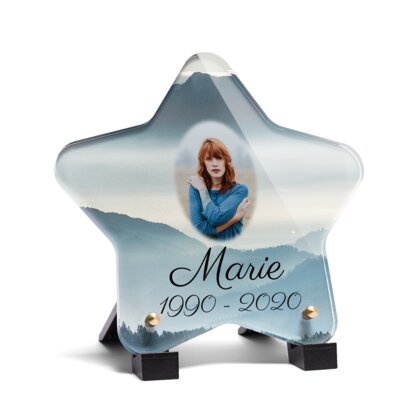 Plaque funéraire montagne-forme-etoile 8 Plaquedeces.fr
