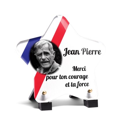 Plaque funéraire ancien-combatant-forme-etoile 20 Plaquedeces.fr
