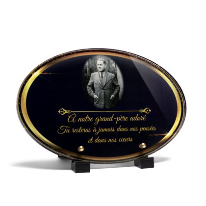 Plaque funéraire demi-cadre-forme-ovale 19 Plaquedeces.fr
