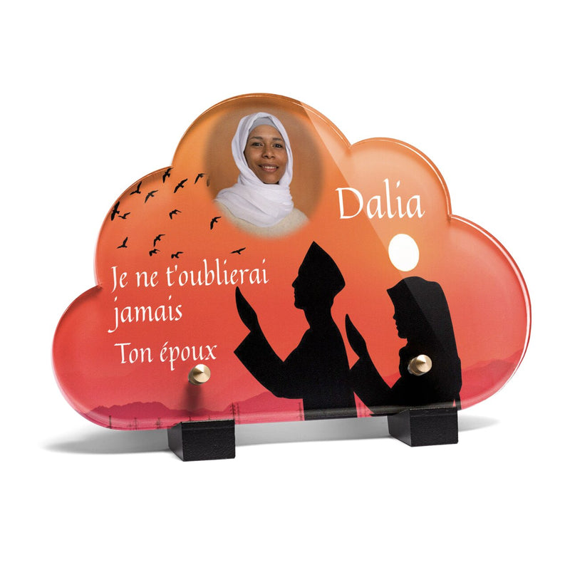Plaque funéraire musulmans-qui-prient-forme-nuage 20 Plaquedeces.fr
