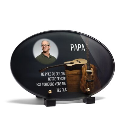 Plaque funéraire guitares-acoustiques-forme-ovale 6 Plaquedeces.fr
