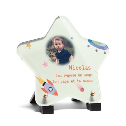 Plaque funéraire dessin-vaisseaux-spatiaux-dans-lespace-forme-etoile 4 Plaquedeces.fr
