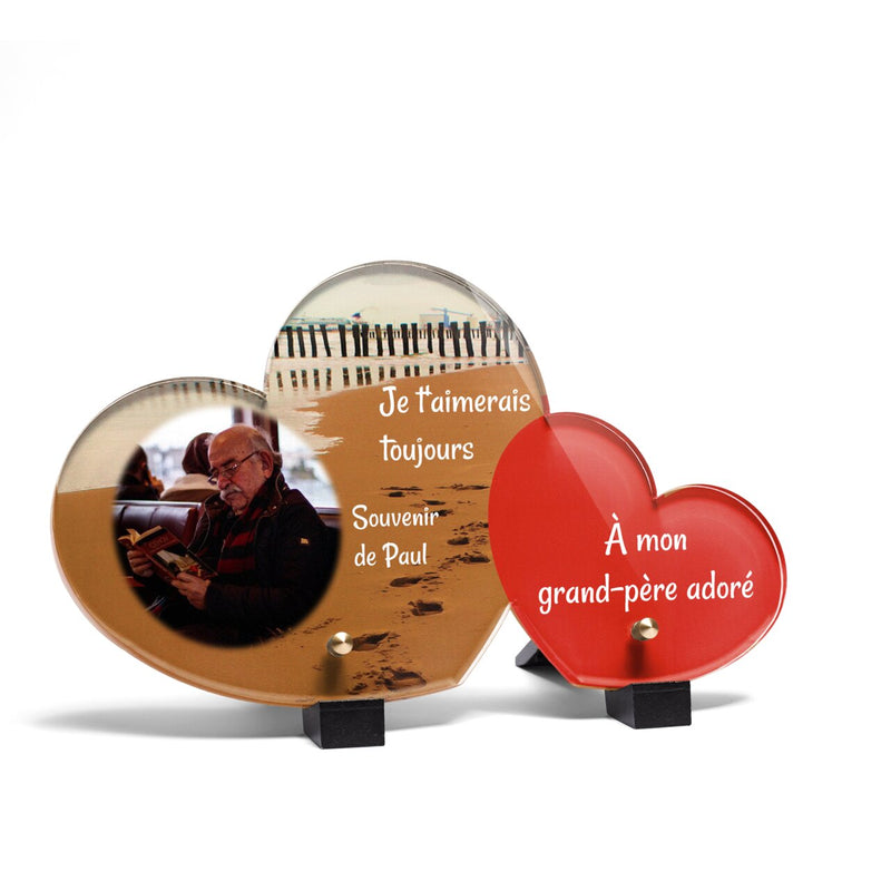 Plaque funéraire empreinte-sable-forme-double-coeur 1 Plaquedeces.fr
