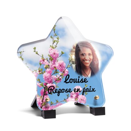Plaque funéraire arbre-fleuri-forme-etoile 6 Plaquedeces.fr
