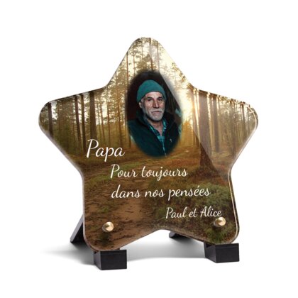 Plaque funéraire foret-forme-etoile 14 Plaquedeces.fr
