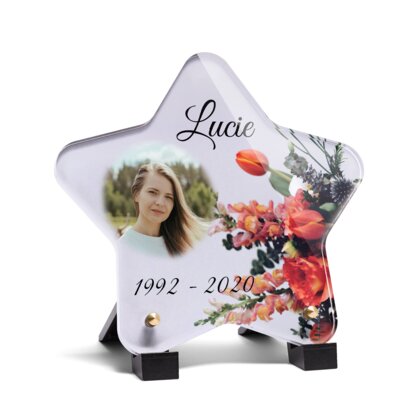 Plaque funéraire bouquet-garni-forme-etoile 13 Plaquedeces.fr
