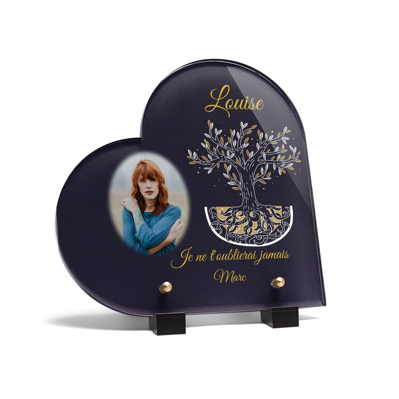 Plaque funéraire dessin-arbre-dore-forme-coeur 17 Plaquedeces.fr
