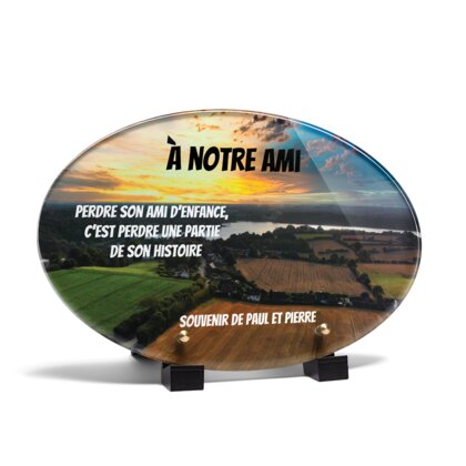 Plaque funéraire champs-vus-du-ciel-forme-ovale 10 Plaquedeces.fr
