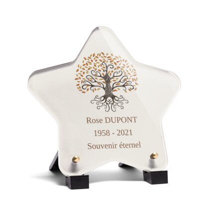 Plaque funéraire dessin-arbre-de-vie-forme-etoile 14 Plaquedeces.fr
