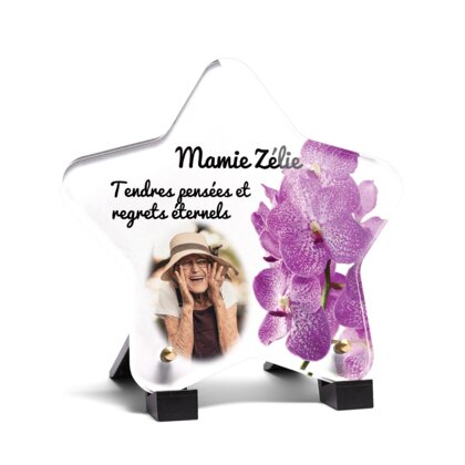 Plaque funéraire magnifiques-orchidees-forme-etoile 15 Plaquedeces.fr
